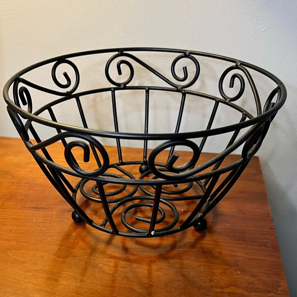 Elegant Black Metal Wire Basket